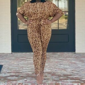 FIERCE FashionNova Leopard Jumpsuit
